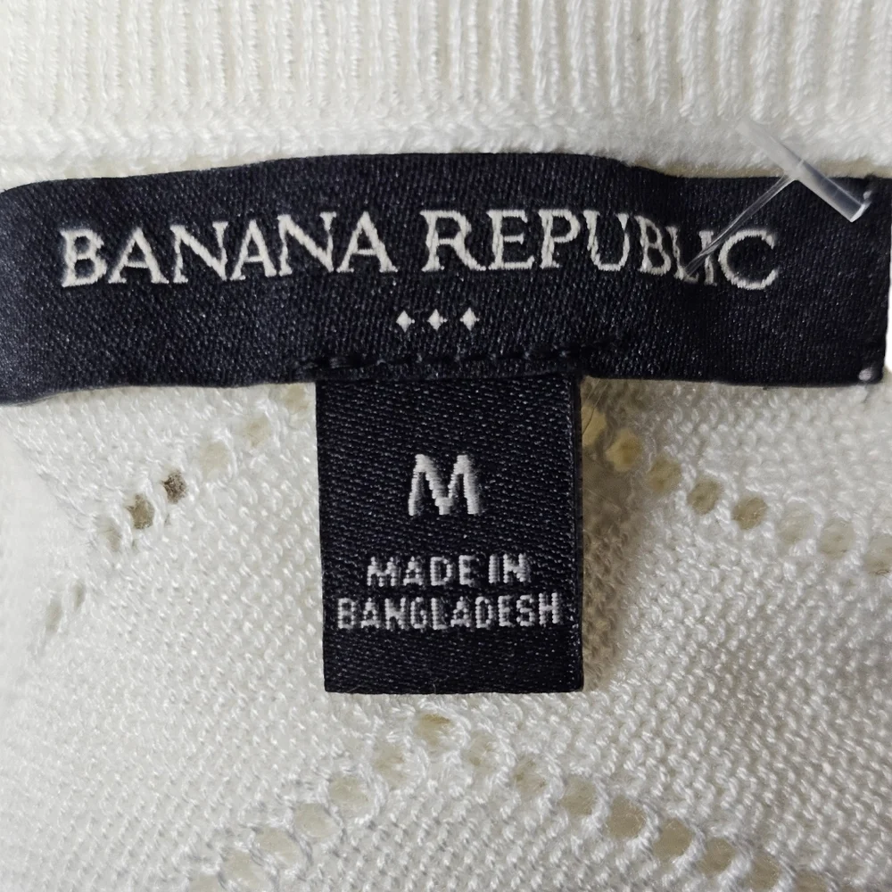 Banana Republic Women's White Knit Sweater Size M